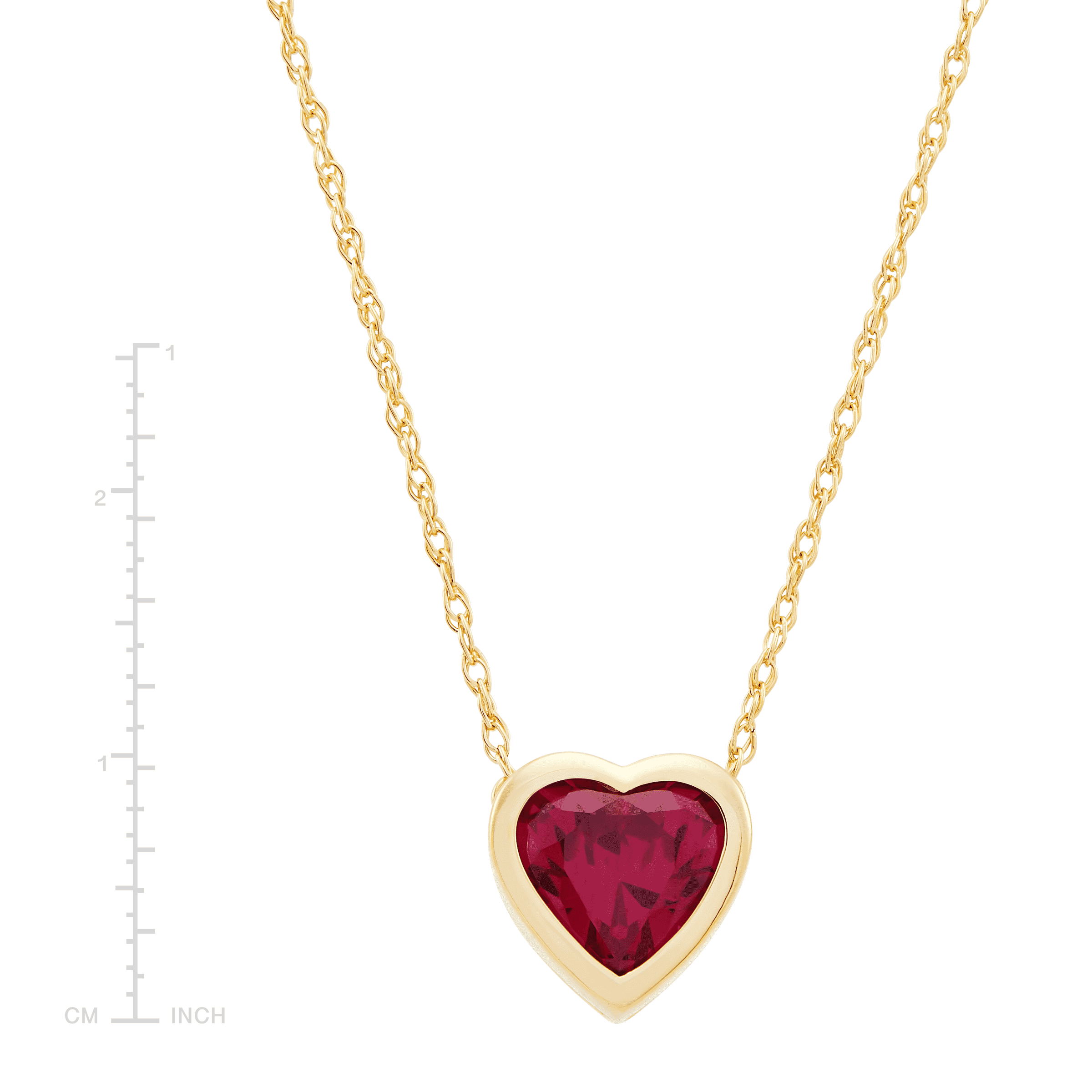 ruby heart gold necklace