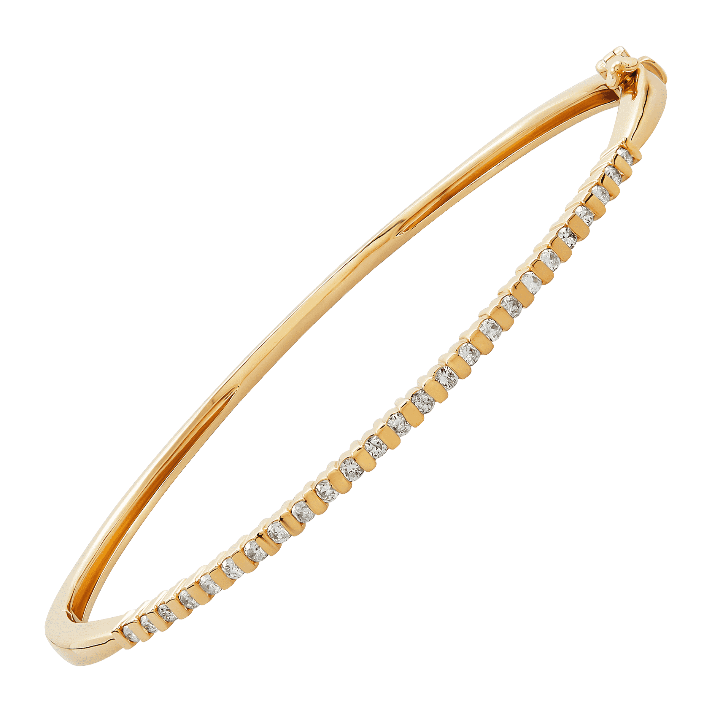 1/2 Cttw Diamond Line Bangle in 10K White Gold - 7.5 (0.5 Cttw, Color –  EternalDia