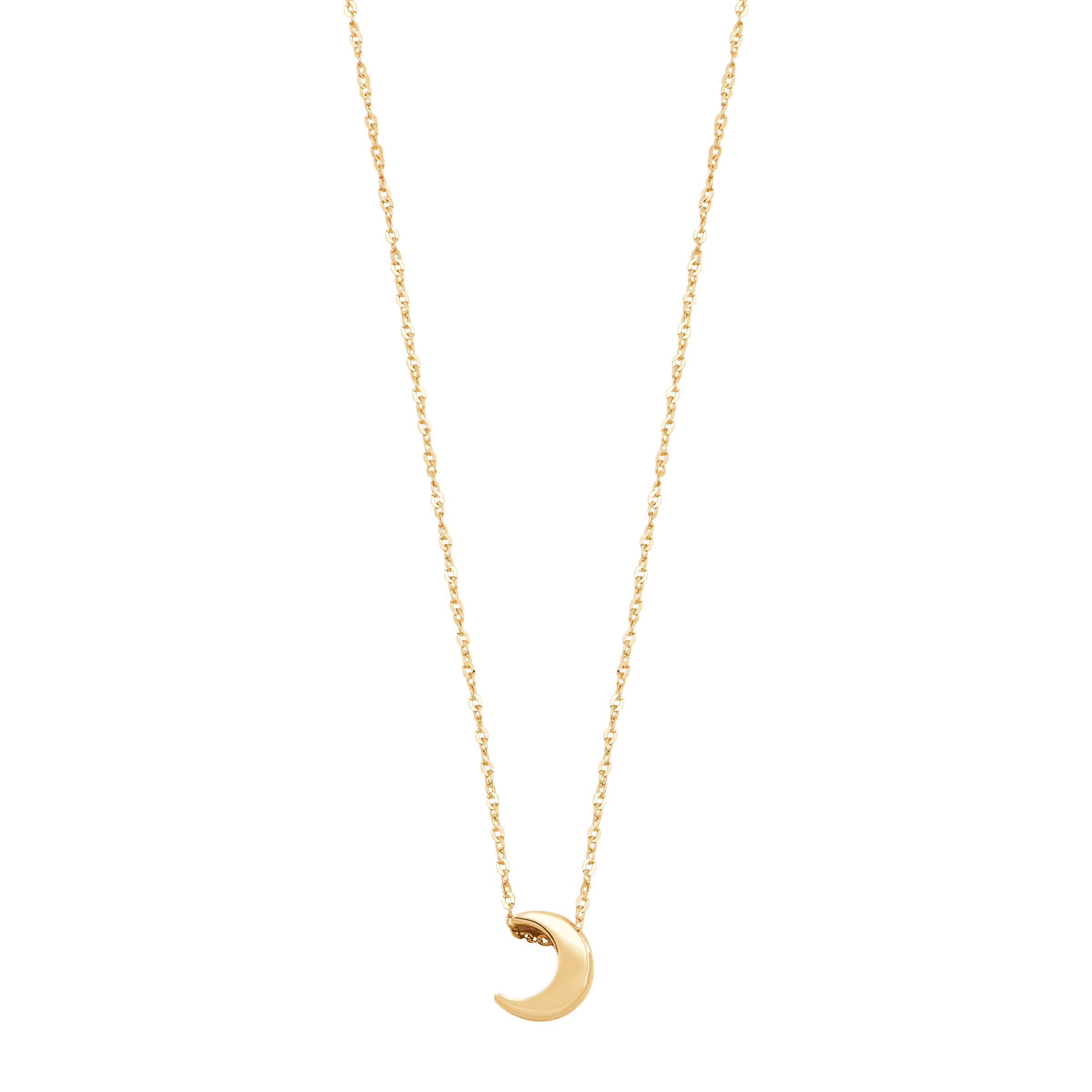 Welry Moon Pendant Necklace in 14K Yellow Gold, 18