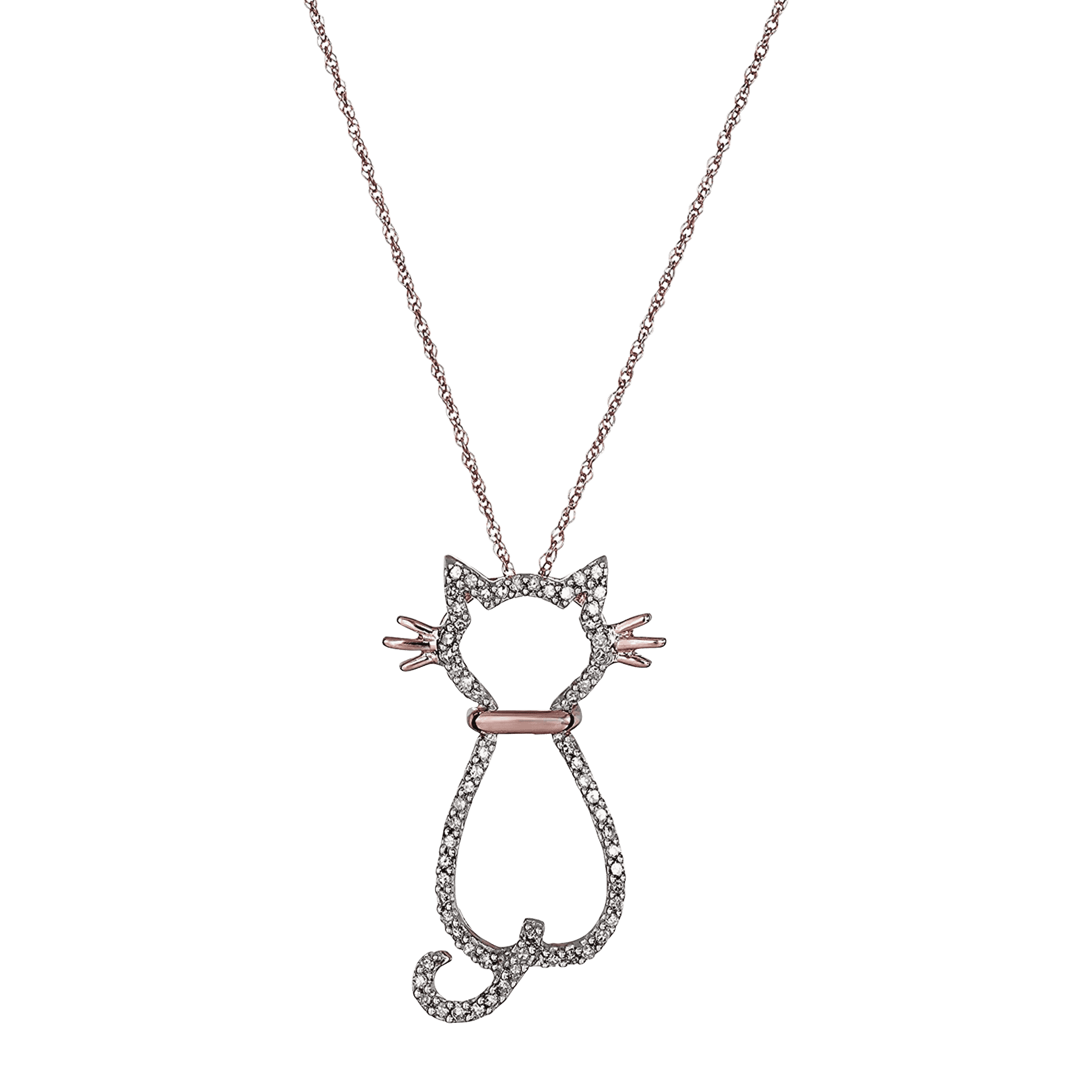 diamond cat necklace