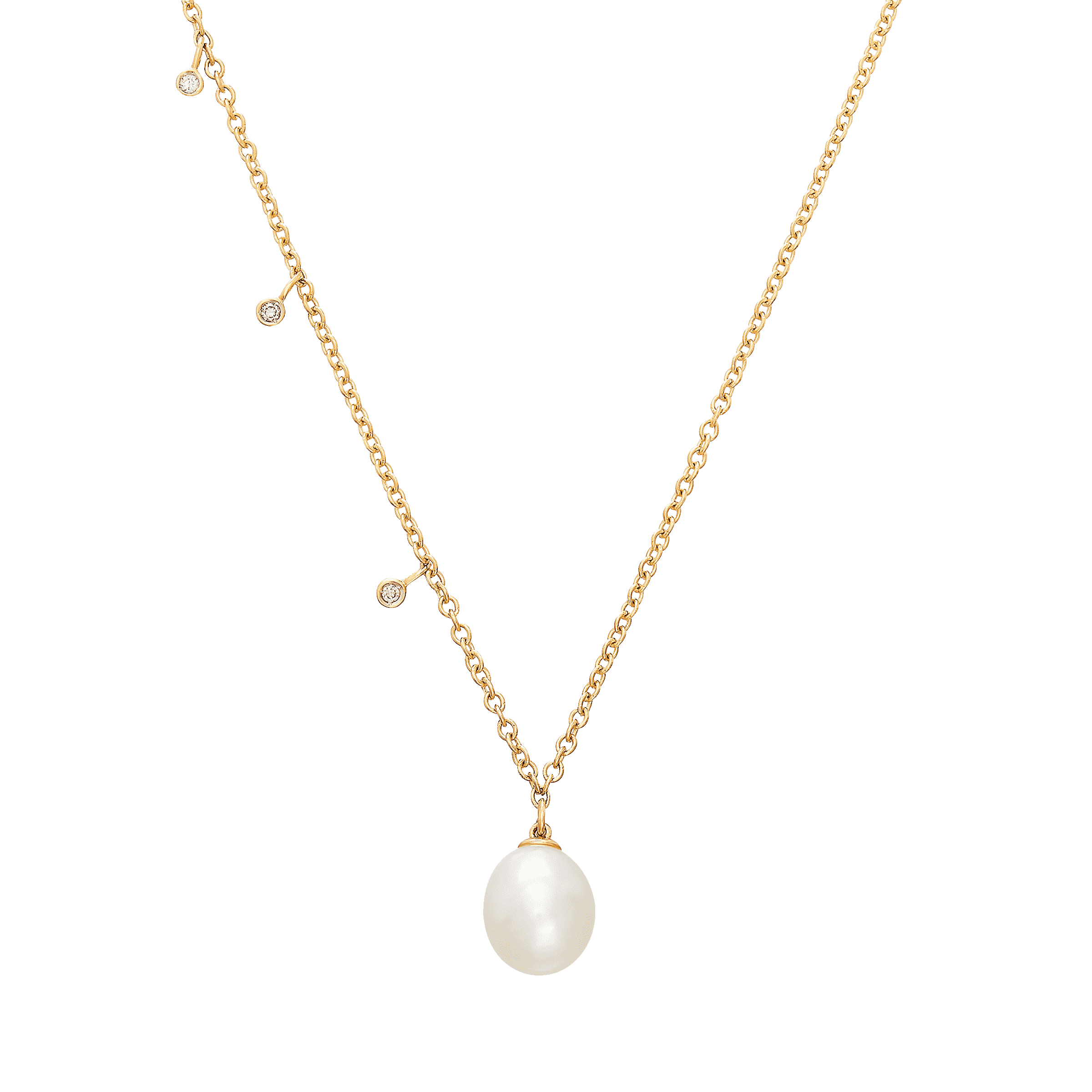 8.5-9mm Teardrop Pearl Pendant with Diamonds