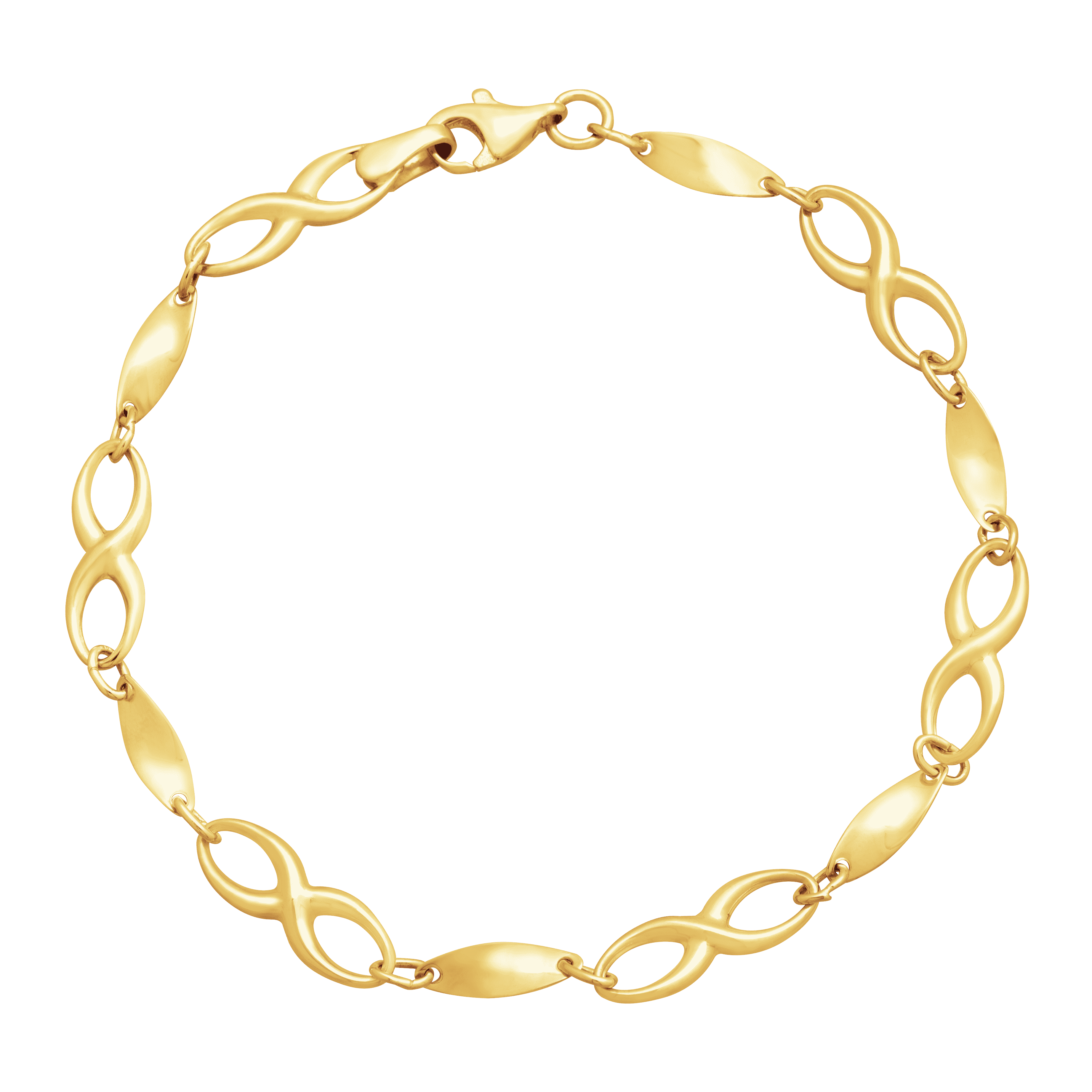 Pre-owned Welry Infinity Link Bracelet In 14k Yellow Gold, 7"