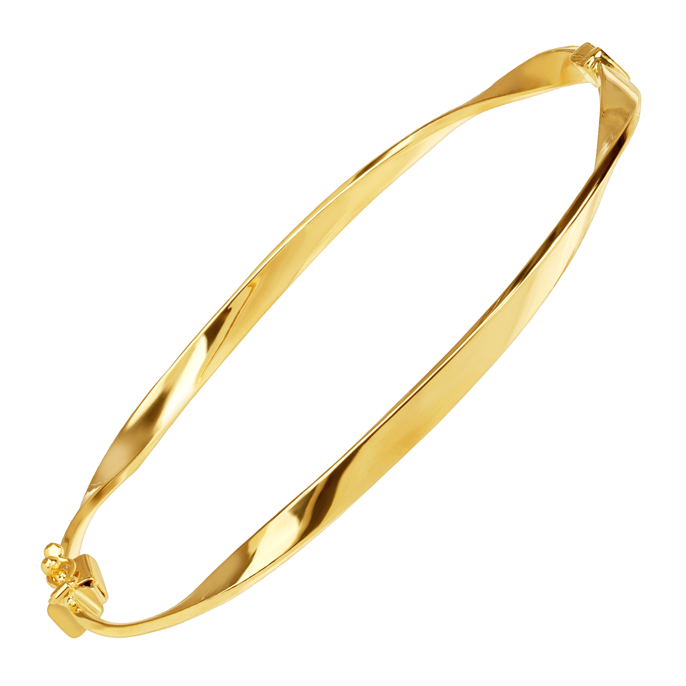 Pre-owned Welry Twisted Bangle Bracelet In 14k Yellow Gold, 8"
