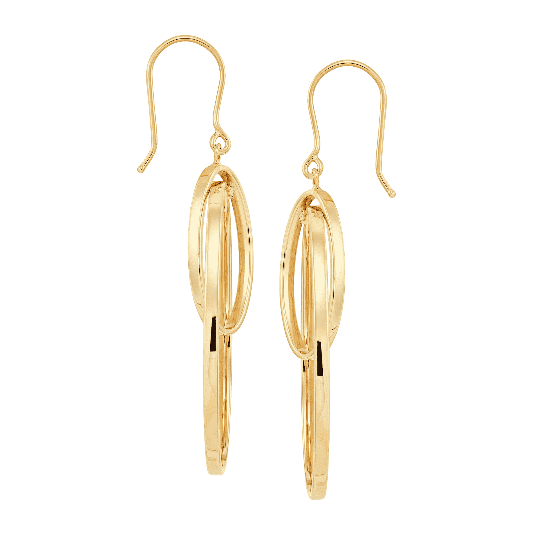 14k Yellow Gold Oval Drop Earrings w/Diamonds 001-150-00908, Wallach  Jewelry Designs