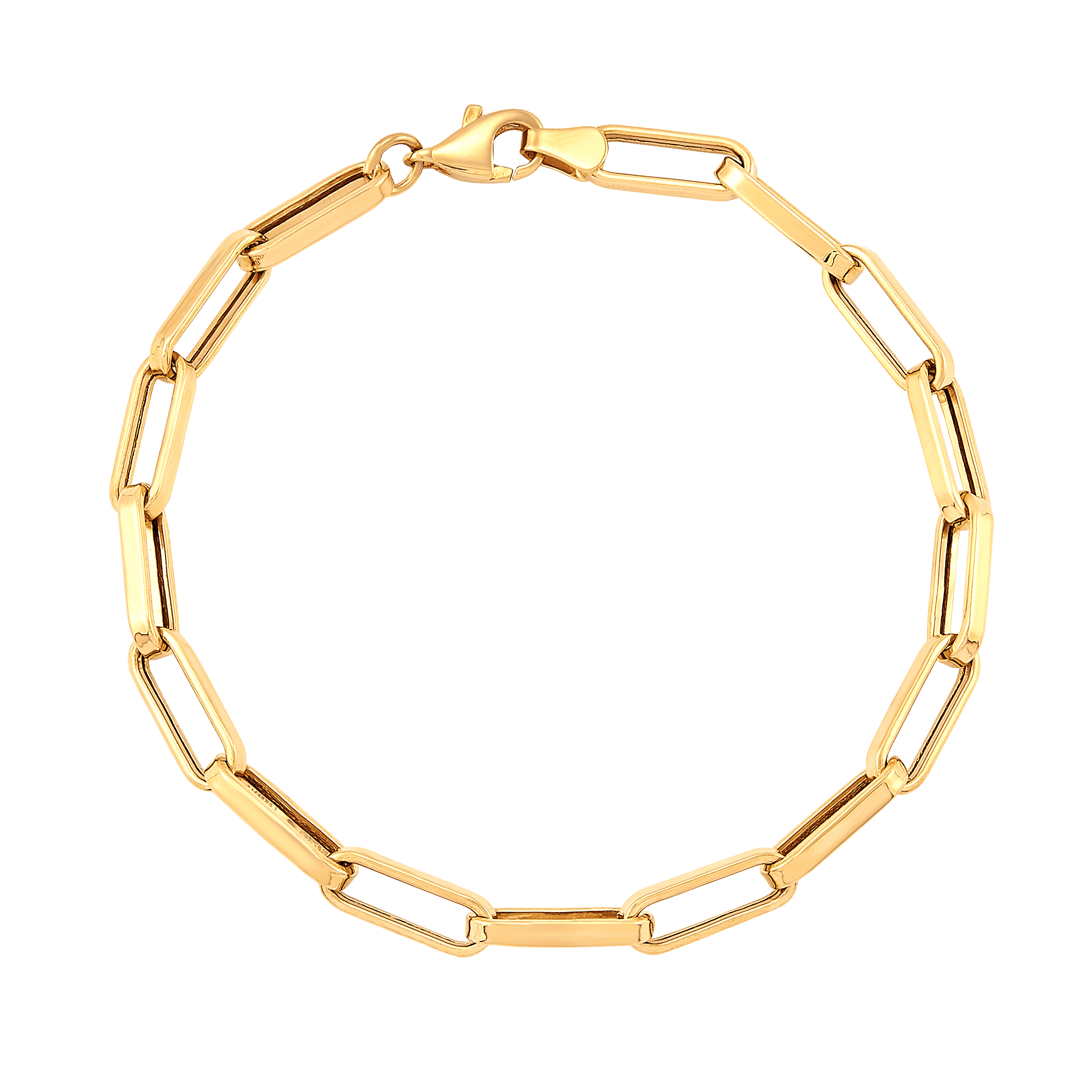 Pre-owned Welry Paperclip Chain Link Bracelet In 14k Yellow Gold, 7.5"