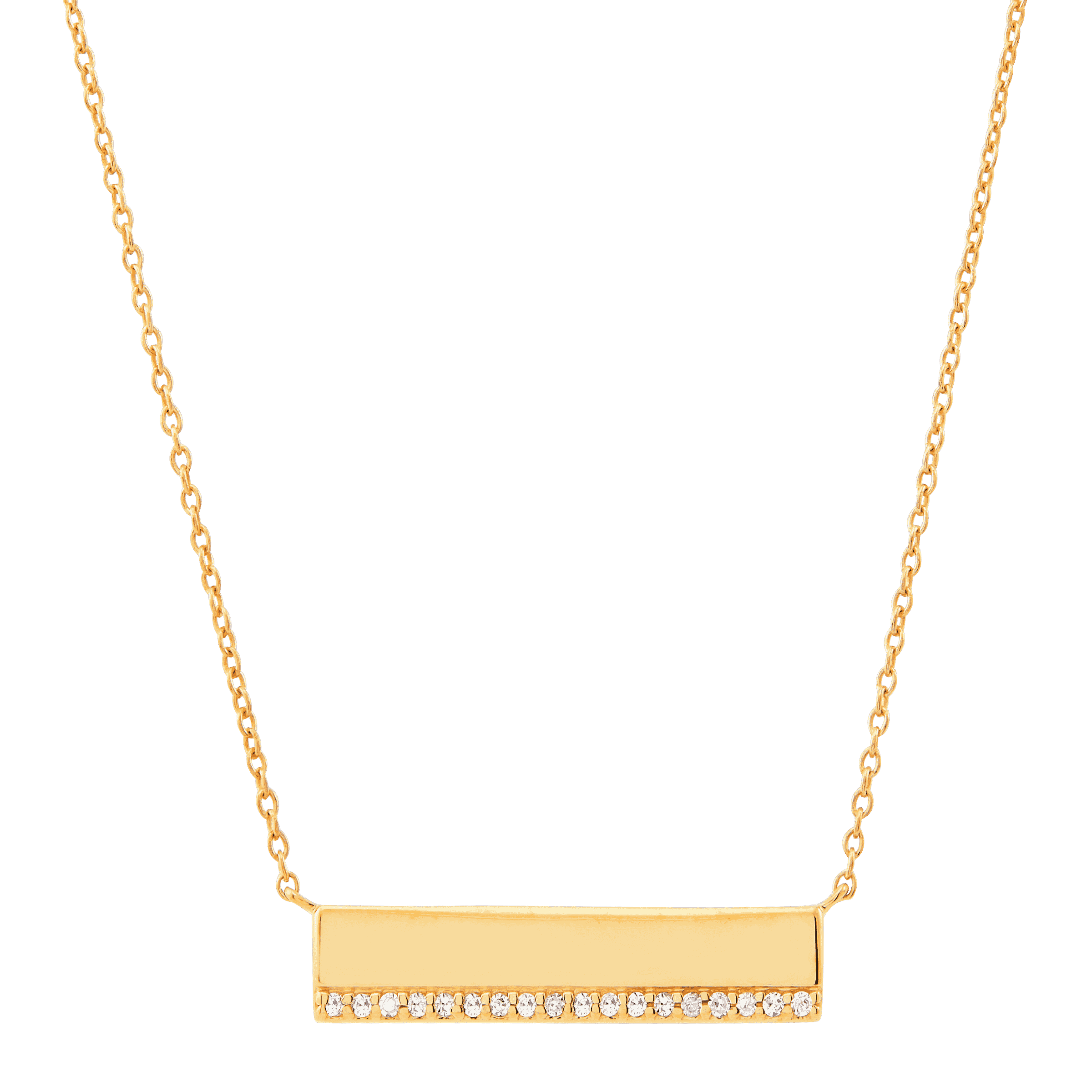 Bar Pendant Necklace with Diamonds