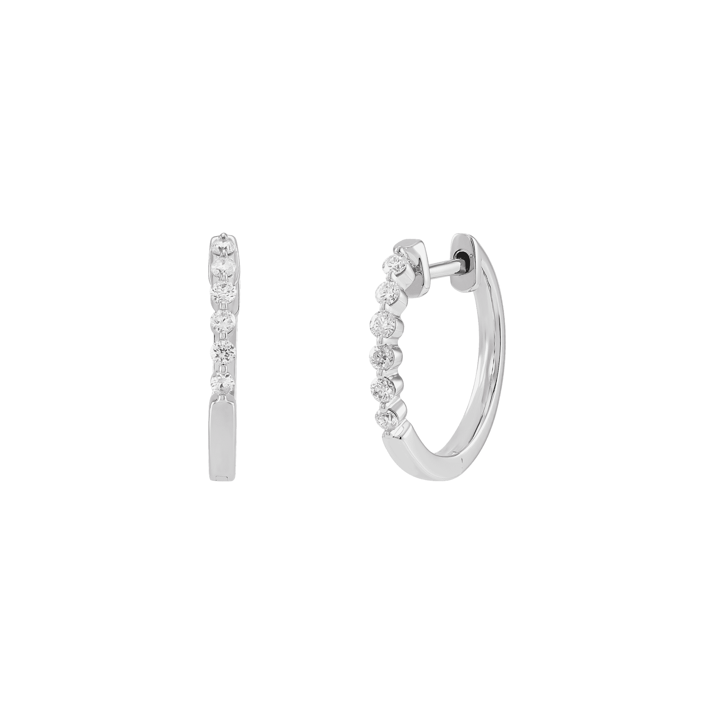 Pre-owned Welry 1/4 Cttw Diamond 16mm Hoop Earrings In 10k White Gold