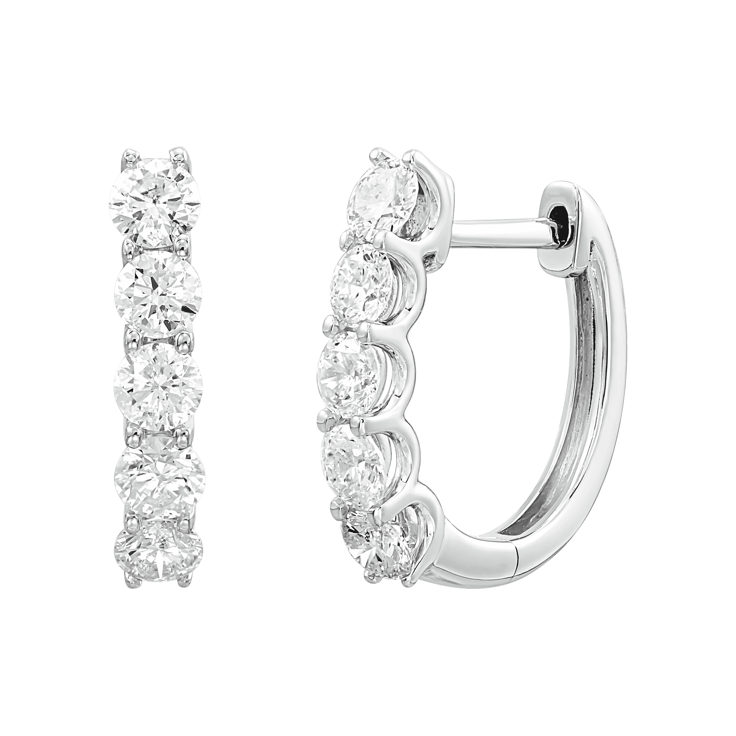 Welry Diamond 10mm Huggie Hoop Earrings in 10K White Gold | eBay