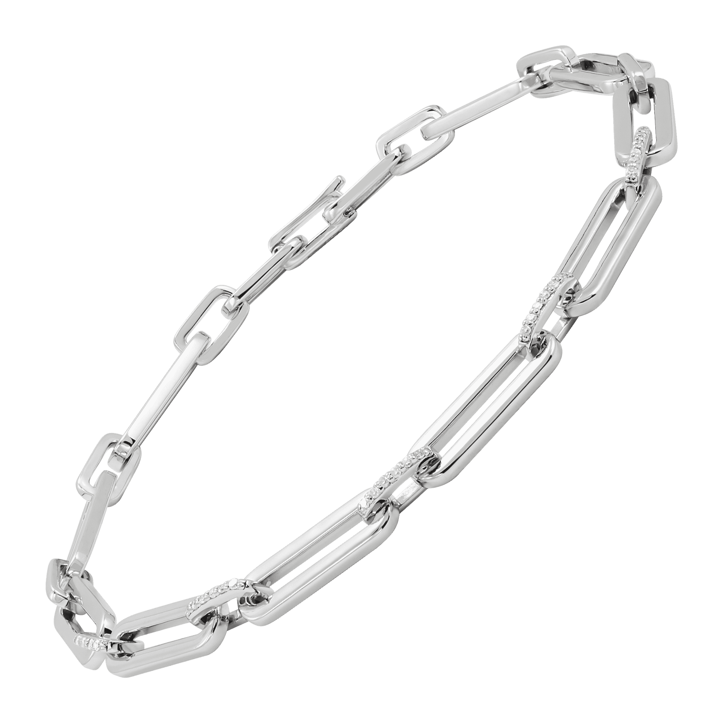 1/10 cttw Diamond 4.6mm Link Chain Bracelet