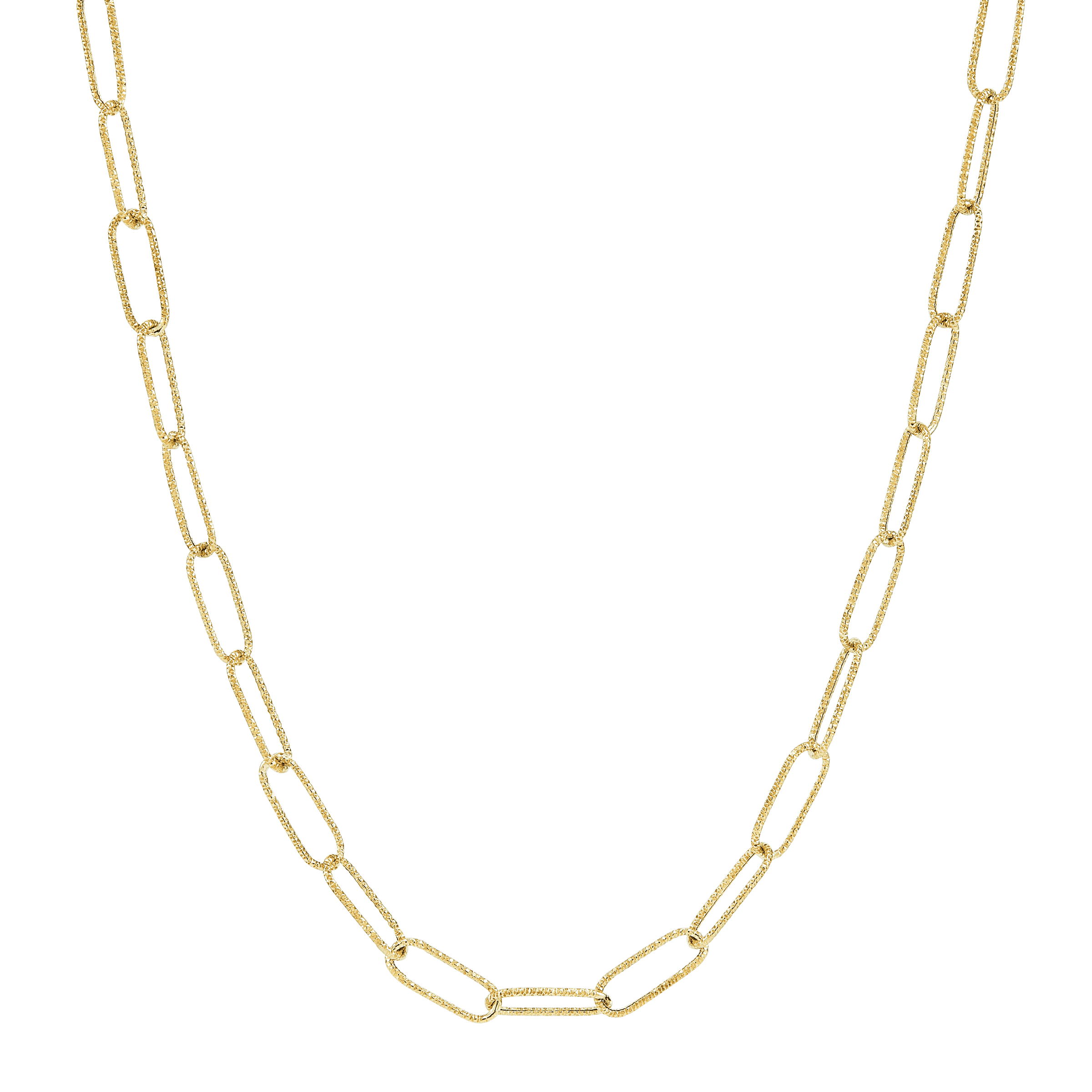 4.3mm Textured Paperclip Chain Necklace