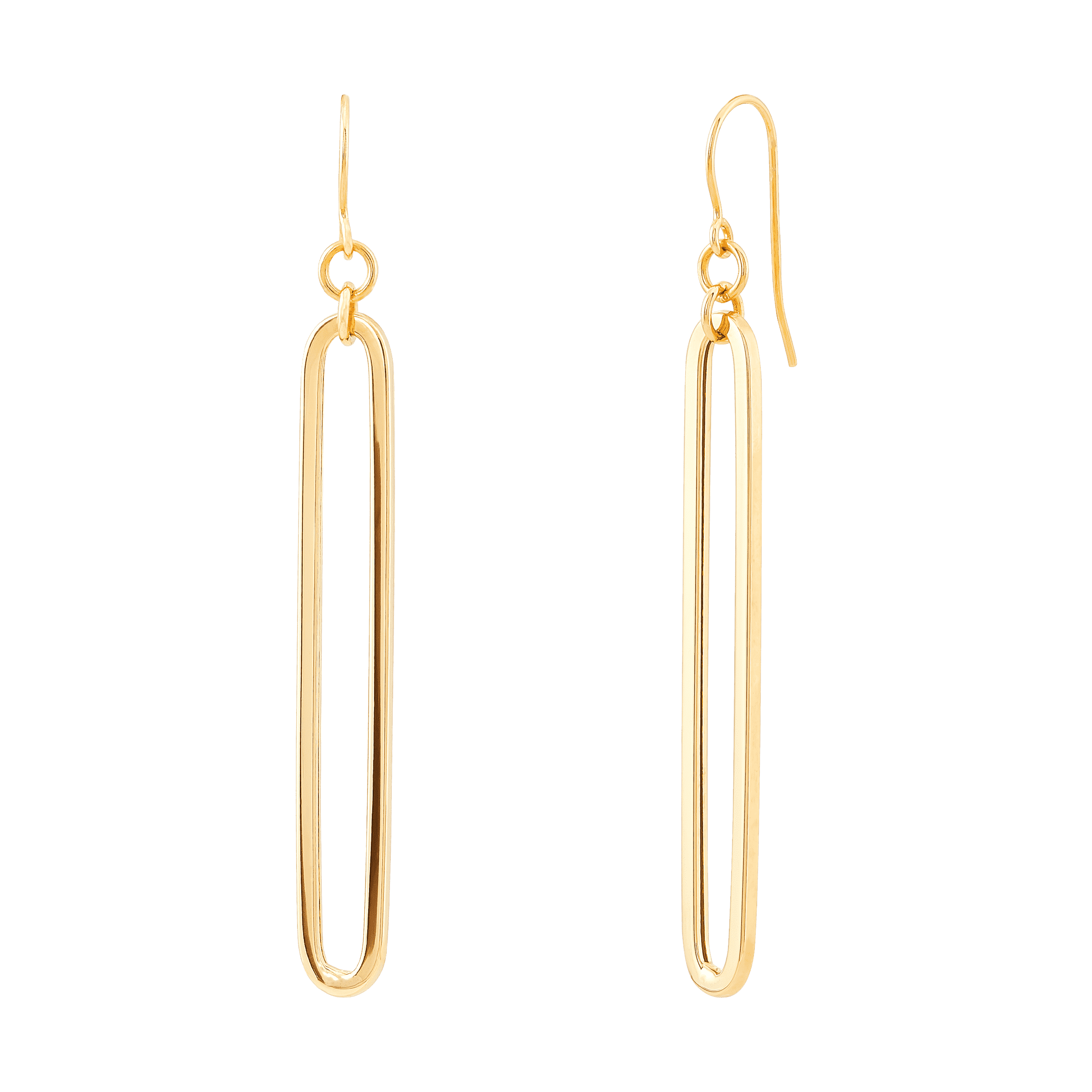 Open Long Paperclip Drop Earrings