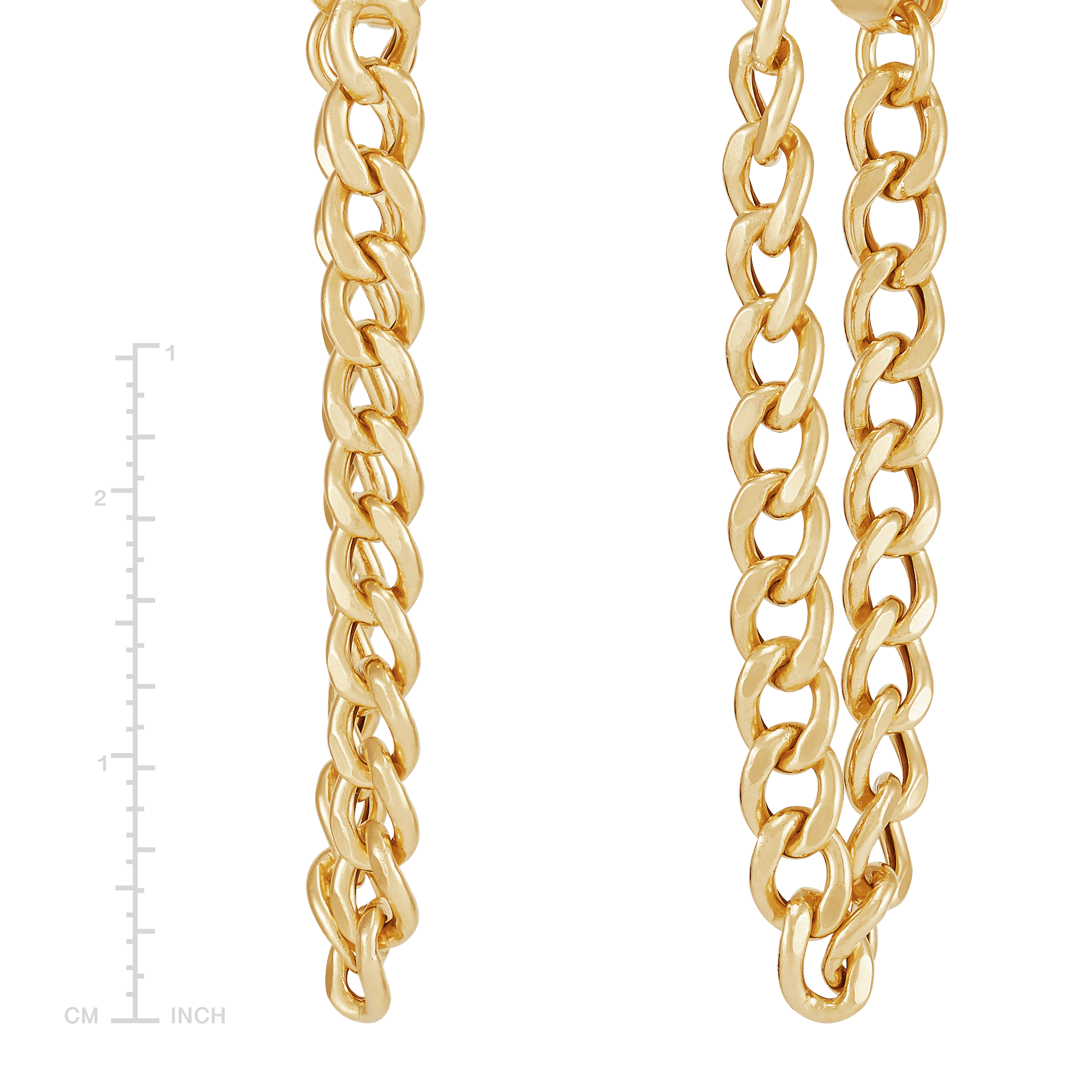 Welry Front and Back 3.7mm Curb Chain Earrings in 14K Gold-Plated