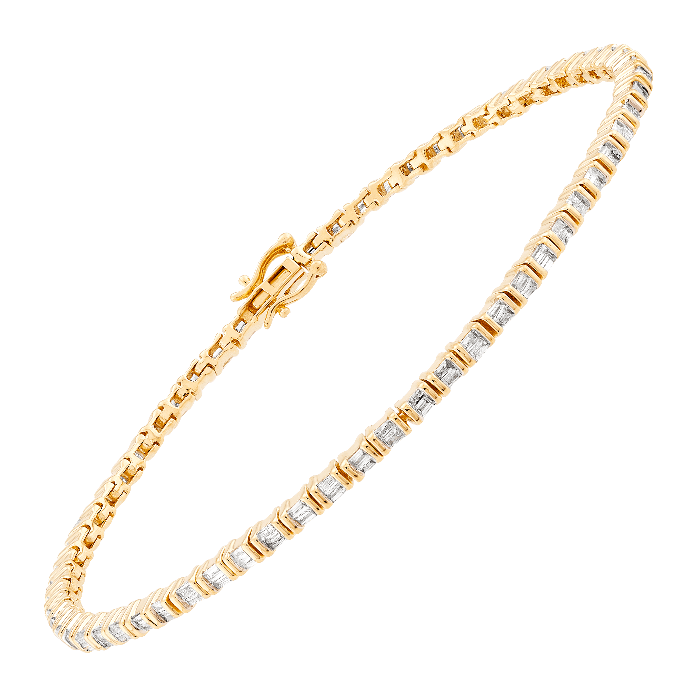 Pre-owned Welry 1 Cttw Diamond Tennis Bracelet In 10k Yellow Gold, 7" In White