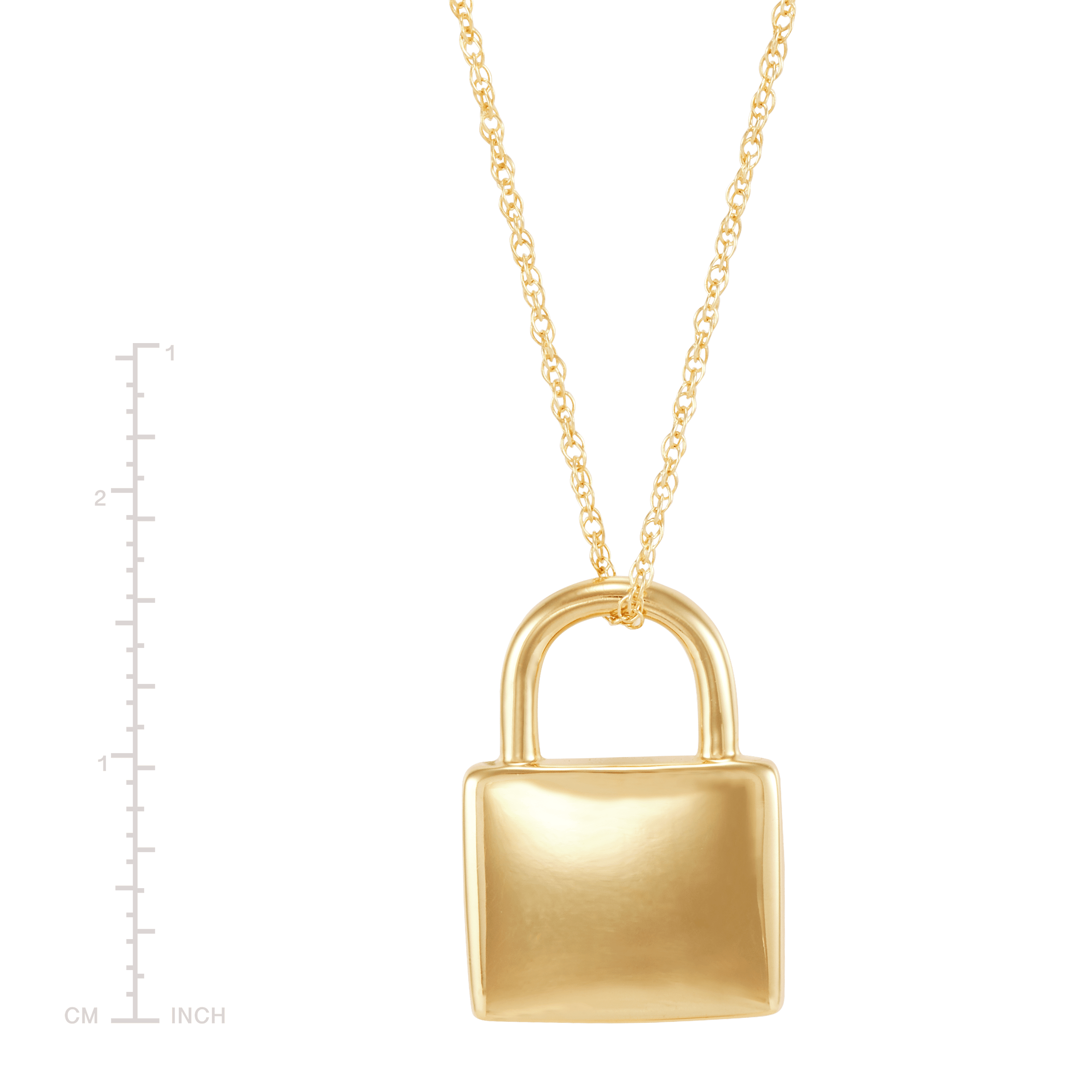 White gold sales lock necklace