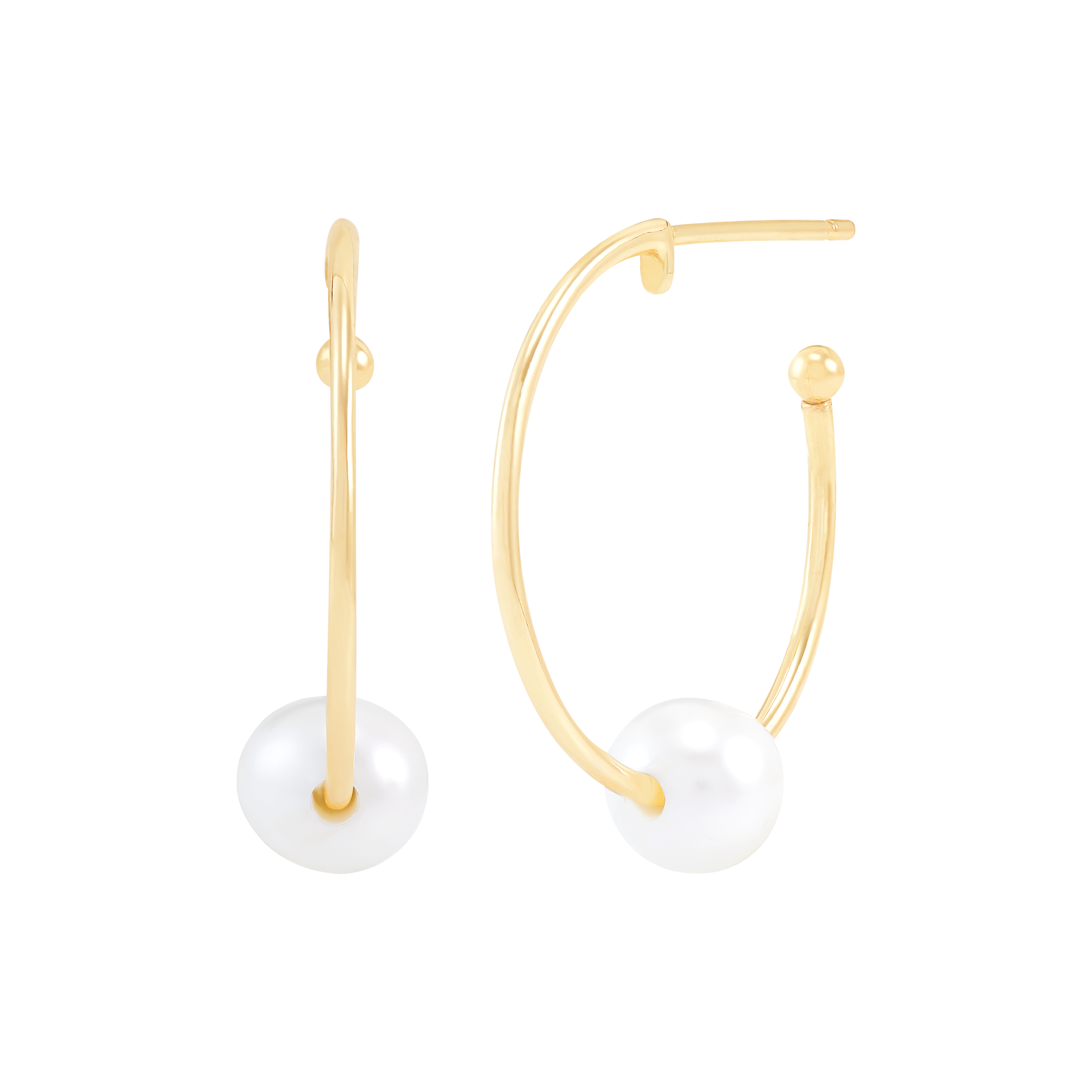 6-6.5mm Freshwater Pearl Hoop Earrings | Welry