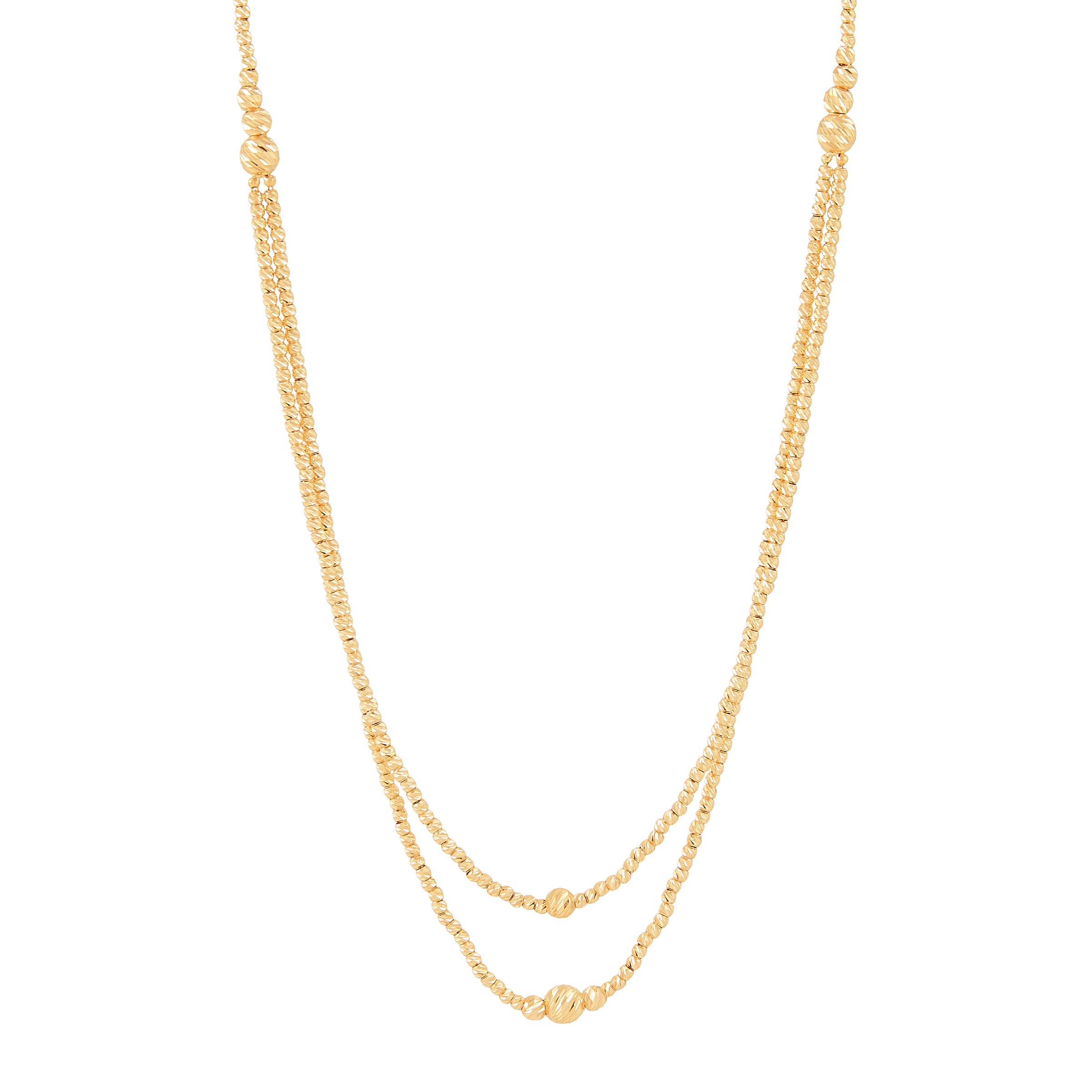 Double Layer Beaded Chain Necklace